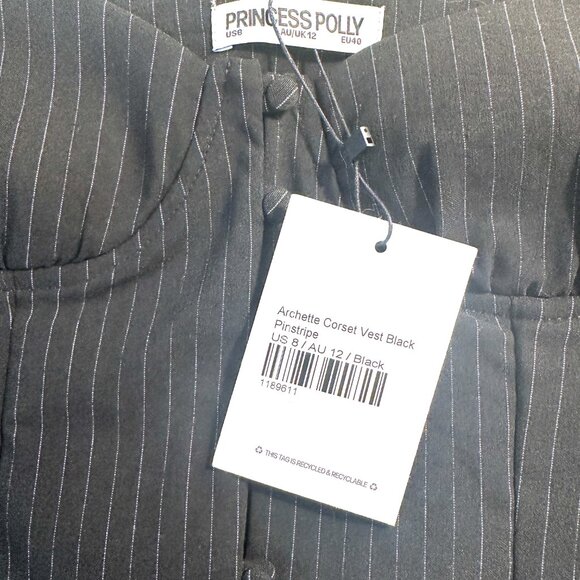 NWT PRINCESS POLLY PIN STRIPE BUSTIER NWT SIZE 8 - Picture 6 of 6